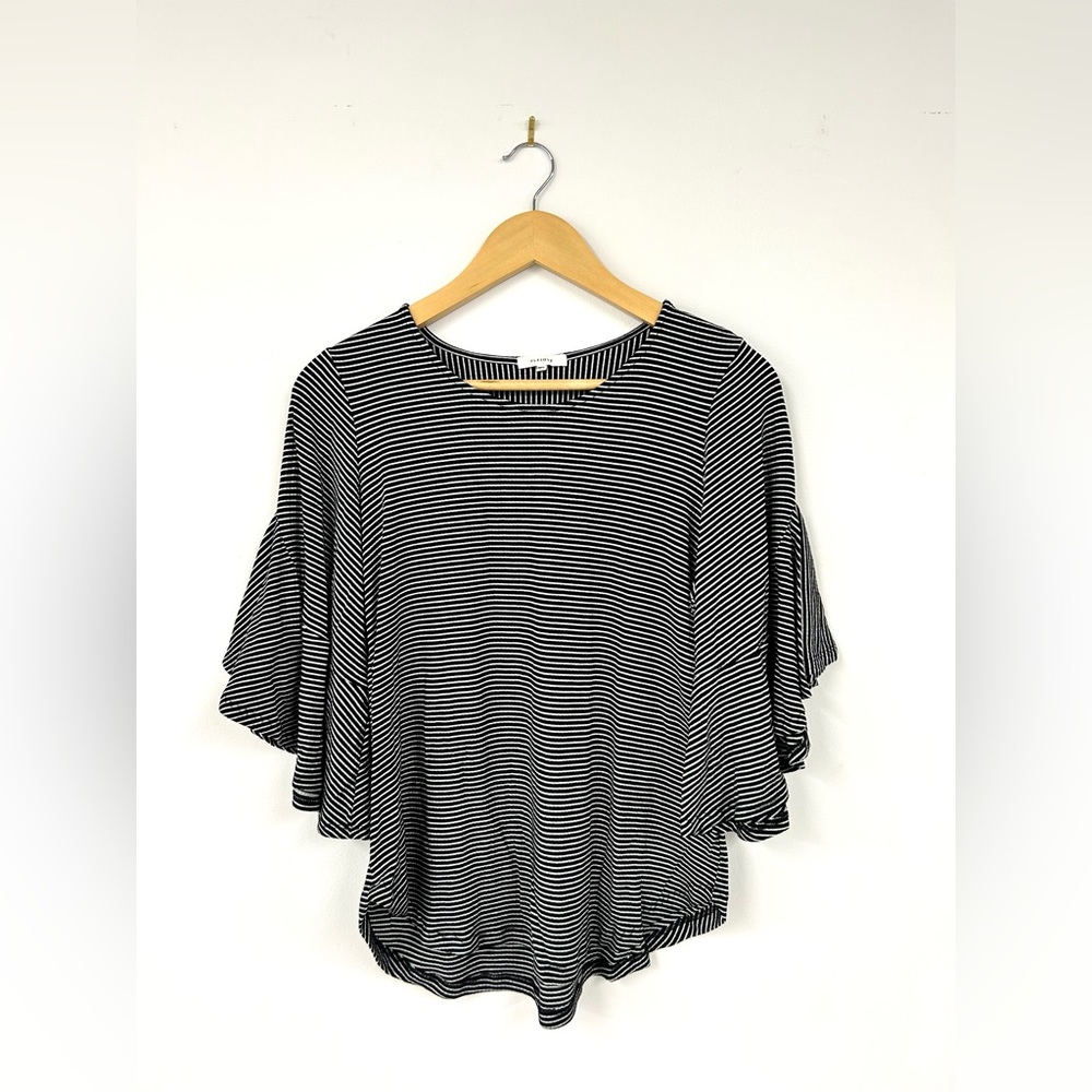 Striped Bell Sleeve Pleione Blouse